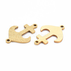 201 ステンレススチールリンクコネクター  テクスチャ  レーザー切断  アンカー  ゴールドカラー  22x15x1mm  穴：1.6mm&nbsp;STAS-Q240-009G