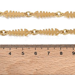 女性用304ステンレススチール製フィッシュボーンリンクチェーンネックレス  ゴールドカラー  17.20インチ（43.7cm）&nbsp;SA-CBAFEB5-02G