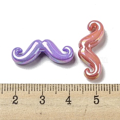 紫外線めっきアクリルビーズ  口ひげ  ミックスカラー  9x24x5.5mm  穴：1.4mm&nbsp;PACR-C006-10