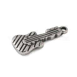 304ステンレス鋼製チベット風ペンダント  バイオリン  アンティークシルバー  19.5x8x3mm  穴：1.6mm&nbsp;STAS-S185-11AS-A