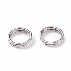 変色しない304ステンレススチール製スプリットリング  ダブルループ丸カン  ステンレス鋼色  8x1.5mm  内径：6.5mm  単線：0.75mm&nbsp;STAS-K155-07P