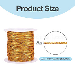 ペット用メタリック糸2ロール  ゴールド  0.8mm  約27.34ヤード（25m）/ロール&nbsp;MCOR-TADJ0001-01D-01
