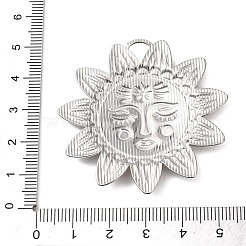 304ステンレスペンダント  ヒマワリ  イオンプレーティング（ip）  ゴールデン·ステンレス鋼色  49x48.5x3mm  穴：6x6mm&nbsp;STAS-G385-06GP