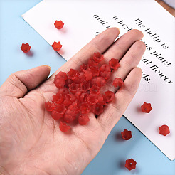 透明アクリルビーズキャップ  チューリップの花  スズラン  艶消し  レッド  10x6mm  穴：1.5mm  約2100個/500g&nbsp;PL543-6