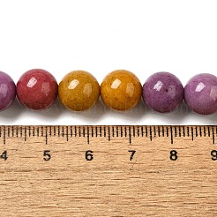 天然の天然翡翠ビーズ連売りを染めた  ラウンド  ミックスカラー  10mm  穴：1.2mm  約19個/連  7.09インチ（18cm）&nbsp;G-G021-02C-14