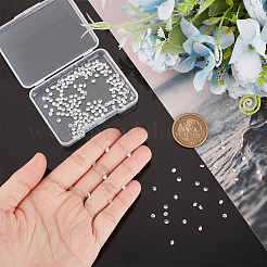 200 個のキュービックジルコニアカボション  グレードA  多面カット  ダイヤモンド  透明  3x2mm&nbsp;ZIRC-FG0001-07