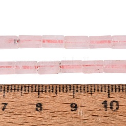 天然石ローズクォーツビーズ連売り  六角柱  5~7.5x3.5~4.5mm  穴：0.6~0.8mm  約57~64個/連  14.76~15.55インチ（37.5~39.5cm）&nbsp;GG-N002-01A-15