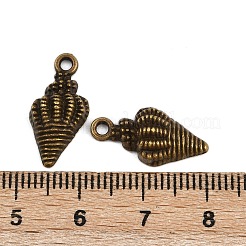 合金のチベット風チャーム  巻貝のような形  アンティークブロンズ  19x9x5mm  穴：1.8mm&nbsp;TIBE-B003-08AB