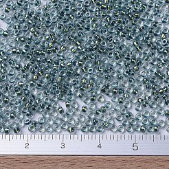 MIYUKIラウンドロカイユビーズ  日本製シードビーズ  11/0  （rr3205)マジックエメラルドマリンライニングクリスタル  2x1.3mm  穴：0.8mm  約5500個/50g&nbsp;SEED-X0054-RR3205