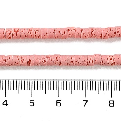 合成溶岩石染色ビーズ連売り  ディスク  ヒシビーズ  ピンク  4x2~2.5mm  穴：0.7mm  約152個/連  15.12''（38.4センチメートル）&nbsp;G-H311-10-01