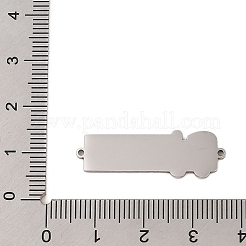 304 ステンレススチール ホットピンク エナメル 車両コネクタチャーム  ステンレス鋼色  列車  30.5x10x1mm  穴：1.2mm&nbsp;STAS-P377-13P-A