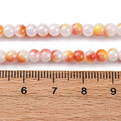 ガラスビーズ連売り  染め＆加熱  ラウンド  ツートン  ミックスカラー  4.5x4mm  穴：0.8mm  約102~108個/連  15.39''~16.30''（39.1~41.4センチメートル）&nbsp;LAMP-R020-04