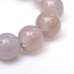 ラウンド天然のグレーアゲート瑪瑙ビーズ連売り  グレードA  6mm  穴：1mm  約61~63個/連  14.5インチ&nbsp;G-R345-6mm-07