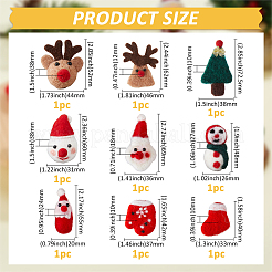 クリスマスウールニードルフェルトクラフト 9個 9スタイル  DIY 子供用ヘアアクセサリーデコレーション  混合図形  40~72.5x20~46x10~38mm  1個/スタイル&nbsp;AJEW-FH0005-27