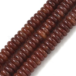 天然石ストロベリークォーツビーズ連売り  滑らかなロンデル  6.5x2.5mm  穴：1.1mm  約167個/連  14.88''（37.8センチメートル）&nbsp;GG-CBAC08A-A10-01