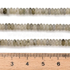 天然石ラブラドライトビーズ連売り  ロンデル  4x2mm  穴：0.9mm  約160~162個/連  14.96~15.16インチ（38~38.5cm）&nbsp;G-Z110-B11-2x4mm