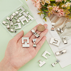 18セット3スタイルのチベットスタイルの合金スナップロック留め金  アンティークシルバー  28~34x12~22.5x4~7mm  穴：4~19.5x2~9.5mm  6セット/スタイル&nbsp;FIND-PH0008-27