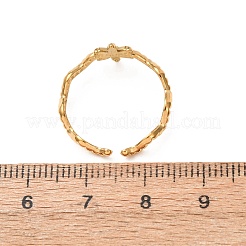 女性用304ステンレススチールカフオープンリング  花  ゴールドカラー  7.5mm  usサイズ7 1/4(17.5mm)&nbsp;SA-CBA7325-02G