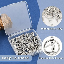 40pcs8スタイルチベットスタイルアロイペンダント  カドミウムフリー＆鉛フリー  アンティークシルバー  混合図形  15~31x9~20x1.5~9mm  穴：1.6~2mm  40個/セット&nbsp;FIND-YW0006-87AS