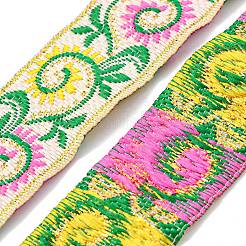 エスニックスタイルのポリエステル刺繍リボン  衣類の装飾用のジャカードリボン  ミックスカラー  3/4~1-1/8インチ（18~28mm）  約4.92~8.75ヤード（4.5~8m）/バンドル&nbsp;CWIR-XCP0001-22B