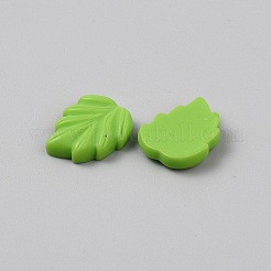 オペーク樹脂カボション  葉  芝生の緑  18.5x15.5x4mm&nbsp;RESI-WH0022-35B