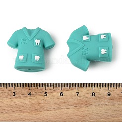 歯科医をテーマにしたシリコンビーズ  焦点ビーズ  グリーン  服  28x30x13.5mm  穴：2.5mm&nbsp;SIL-D014-04A
