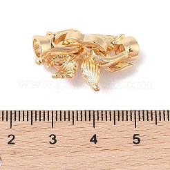 真鍮とエナメルの折りたたみ式留め具  ニッケルフリー  魚  レッド  ゴールドカラー  26mm  穴：4mm&nbsp;KK-B100-046G