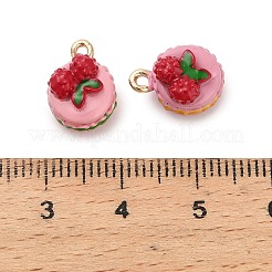 合金エナメルチャーム  チェリーマカロン  カン付き  ミックスカラー  12.5x9.5x8mm  穴：1.4mm&nbsp;ENAM-I080-03G