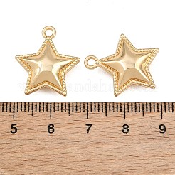 合金ペンダント  スターのチャーム  ラックめっき  カドミウムフリー＆鉛フリー  ゴールドカラー  20x18x6.5mm  穴：1.8mm&nbsp;AL-CBAD42D-03G
