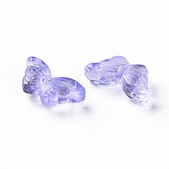 透明なスプレー塗装ガラスビーズ  蝶  ミックスカラー  8x15x4.5mm  穴：1mm&nbsp;GLAA-S190-018