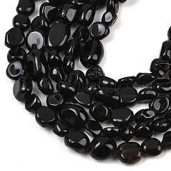 天然石オブシディアンビーズ連売り  ナゲット  タンブルストーン  6~12x5~7x3.5~4.5mm  穴：0.7~0.8mm  約21~24個/連  7.87''~8.39''（20~21.3センチメートル）&nbsp;G-K395-B06-01