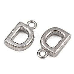304ステンレススチールチャーム  洗練された  ステンレス鋼色  文字d  9.5x6x2mm  穴：1.2mm&nbsp;STAS-G356-08P-D
