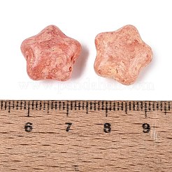 ピカソの不透明ガラスビーズ  スター  ダークサーモン  15~15.5x15.5~16x8~8.5mm  穴：1~1.5mm  約213個/ポンド&nbsp;SEED-N012-08A
