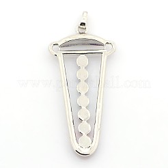 ヴィンテージチャクラジュエリーの真鍮のアクセサリーのペンダント  三角形  プラチナ  56x27x5mm  穴：5x8mm&nbsp;G-I114-09