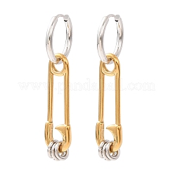 女性用304ステンレスフープピアス  ペーパークリップ  ゴールデン·ステンレス鋼色  45x16mm&nbsp;SA-CBA7B26-03GP-02