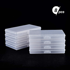 クリアプラスチックビーズ収納ケース  ヒンジ付き蓋付き  ビーズなど  長方形  透明  15x9.5x2cm&nbsp;CON-BC0006-06C