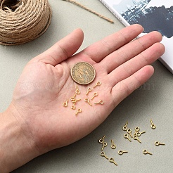 アイアンスクリューアイピンヒートンキャップ  片穴パーツ用  ゴールドカラー  10x5x1.2mm  穴：2.8mm  300個/箱&nbsp;IFIN-YW0001-19G