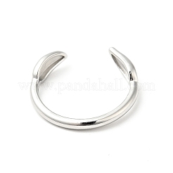 変色しない304ステンレススチール製リーフオープンカフリング（女性用）  ステンレス鋼色  usサイズ7 3/4(17.9mm)&nbsp;RJEW-I085-21P