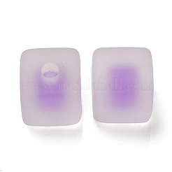 つや消しアクリルヨーロピアンビーズ  二層ビーズ  キューブ  ミディアム蘭  13.5x13.5x13.5mm  穴：4mm&nbsp;OACR-G012-14H