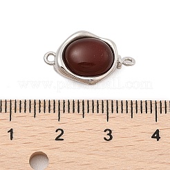 真鍮製ボックスクラスプ  天然な瑪瑙と  オーバル  11.5x19x9mm  穴：1.2mm&nbsp;KK-C075-13P-03
