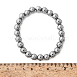 テラヘルツ石ビーズストレッチブレスレット  ラウンド  2-1/4インチ（5.8cm）  ビーズ：8mm&nbsp;BJEW-L666-01D
