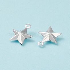304ステンレスペンダント  スター  銀  15x12x4mm  穴：1mm&nbsp;X-STAS-I138-12S