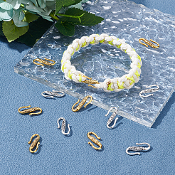 チベットスタイルの合金Sフック留め具100色2個  カドミウムフリー＆鉛フリー  ミックスカラー  22x12x3.5mm  50個/カラー&nbsp;TIBE-PH0001-40