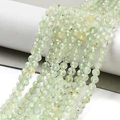 天然石プレナイトビーズ連売り  多面カット  ラウンド  4mm  穴：0.8mm  約92~95個/連  14.96~15.16''（38センチメートル）&nbsp;LS-G-G161-A13-03