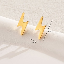 201ステンレススチール製稲妻スタッドピアス  18KGP本金メッキ  10x4mm&nbsp;NS8933