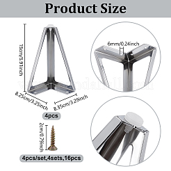 鉄製の家具ソファの脚  ネジ付き  プラチナ  82.5x83.5x150mm&nbsp;FIND-WH0173-479P