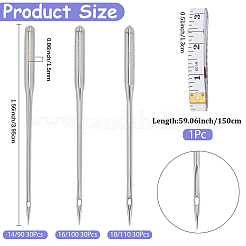 工業用ミシン針セット 90個 3スタイル  巻尺で  ステンレス鋼色  38.5x2x1.5mm  10個/セット&nbsp;TOOL-CL0001-12