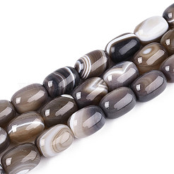天然石瑪瑙ビーズ連売り  染め  バレル  グレー  16~18x12~13.5mm  穴：1mm  約22個/連  15.35インチ（39cm）&nbsp;G-N356-02A-02