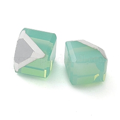 K9ガラス模造オーストリアクリスタルビーズ  穴がない  正方形  ミディアムアクアマリン  6x6x6mm&nbsp;GLAA-P069-01B-390
