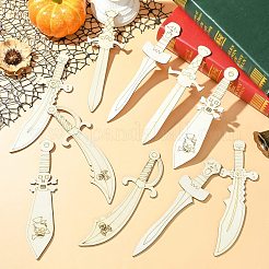30枚5種類のスタイルの未完成木製クラフトシート  剣  トウモロコシの穂の黄色  180~190x39~63x3mm  6個/スタイル&nbsp;WOOD-CJ0002-59